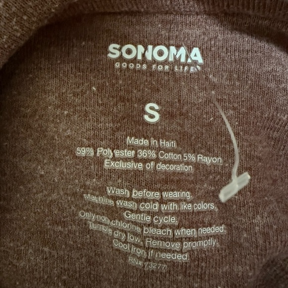 Sonoma Women's Burgundy Striped Hoodie - Picture 4 of 4